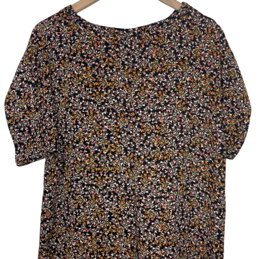 &. LAYERED | Womens Casual Short Sleeve Orange Floral Top | Size XL - Picture 7 of 12
